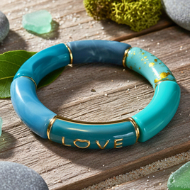 Bracelet Tube Love Bleu intense