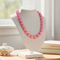 Collier Cube rose bonbon