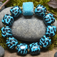 Bracelet cube léopard turquoise