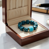Bracelet cube léopard turquoise