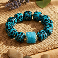 Bracelet cube léopard turquoise