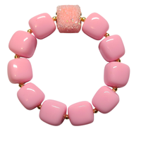 Bracelet cube rose bonbon