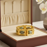 Bracelet tableau doré vert militaire