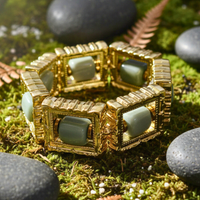 Bracelet tableau doré vert militaire