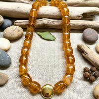 Collier Cube Ambre marbré