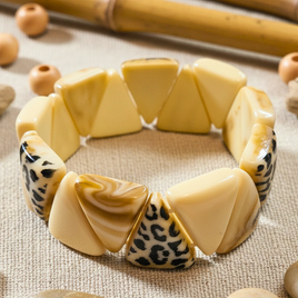 Bracelet triangle nougat marbré