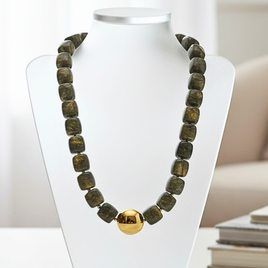 Collier Cube Labradorite satin