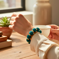 Bracelet chouchou bleu canard