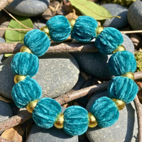 Bracelet chouchou bleu canard