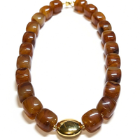 Collier Cube Topaze fumée