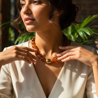 Collier Cube Topaze fumée