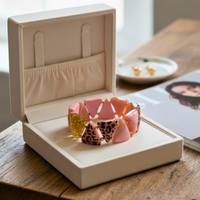 Bracelet triangle rose doré léopard