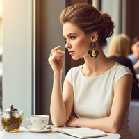 Boucles d'oreilles noir Antoinette