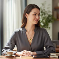 Collier petite croix en cube nougat marbré