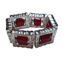 Bracelet tableau argent rouge