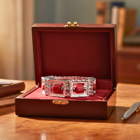 Bracelet tableau argent rouge