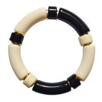 Bracelet 1/4 Tube noir et blanc