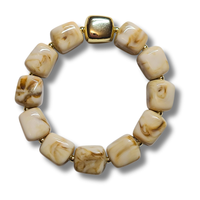 Bracelet mini cube nougat marbré