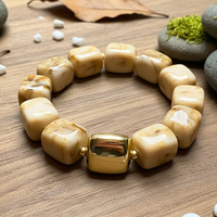 Bracelet mini cube nougat marbré