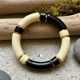 Bracelet 1/4 Tube noir et blanc