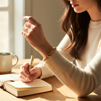 Bracelet mini cube nougat marbré