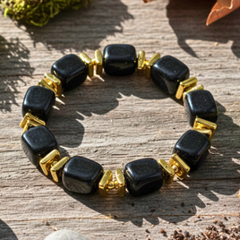 Bracelet mini cube noir intense