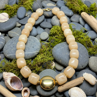 Collier Cube nude marbré