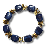 Bracelet mini cube bleu roi