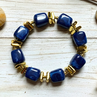 Bracelet mini cube bleu roi