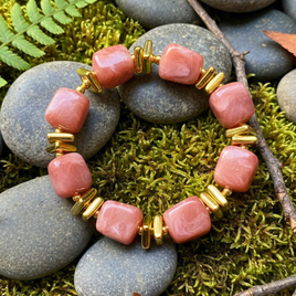 Bracelet mini cube rose ancien