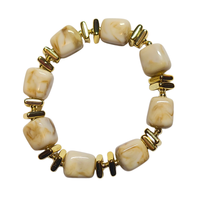 Bracelet mini cube nougat marbré