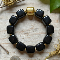 Bracelet mini cube noir intense