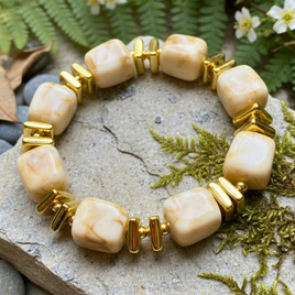 Bracelet mini cube nougat marbré