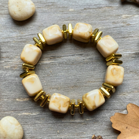 Bracelet mini cube nougat marbré