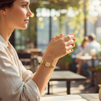 Bracelet mini cube nougat marbré