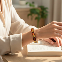 Bracelet mini cube caramel transparent