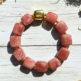 Bracelet mini cube rose ancien