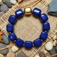 Bracelet mini cube bleu roi