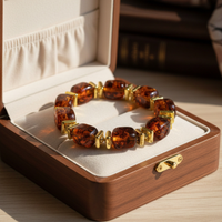 Bracelet mini cube caramel transparent
