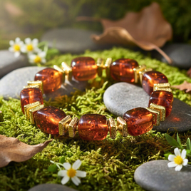 Bracelet mini cube caramel transparent