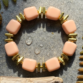 Bracelet mini cube rose dragée