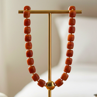 Collier Cube caramel marbré