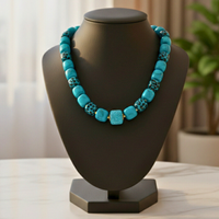 Collier Cube turquoise léopard