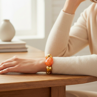 Bracelet galets orange