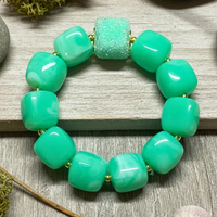 Bracelet cube vert menthe