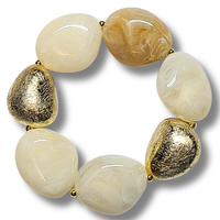 Bracelet galets ivoire