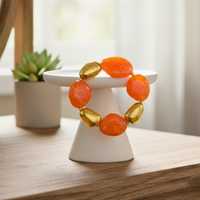 Bracelet galets orange