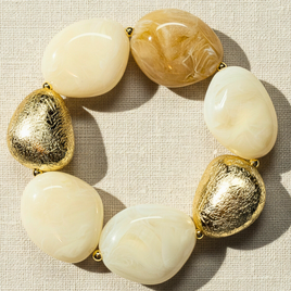 Bracelet galets ivoire