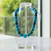 Collier Cube turquoise léopard