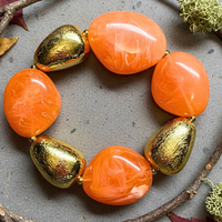 Bracelet galets orange